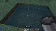 A water bucket can be a lifesaver when a run goes badly (Image via Mojang)